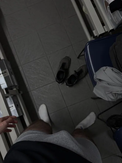 Chitchat with coworker in underwear