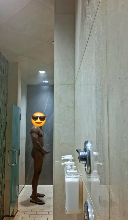 Making sure things are nice and clean after workout