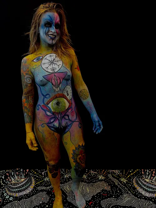 Azkareth - a brush and sponge paint completed with Cameleon body make-up. Artwork completed by LudidArtDreams artist: Mark Mast