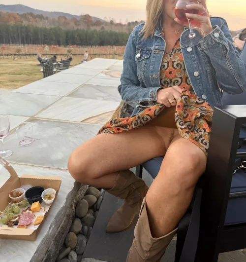 [F] After a couple glasses of wine, my view got much better at the winery.