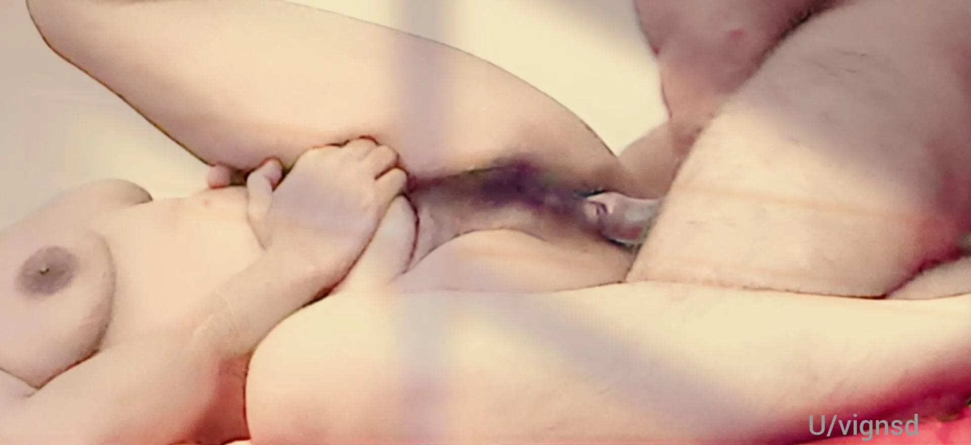 My sexy milf. Will you cum on her hairy pussy?