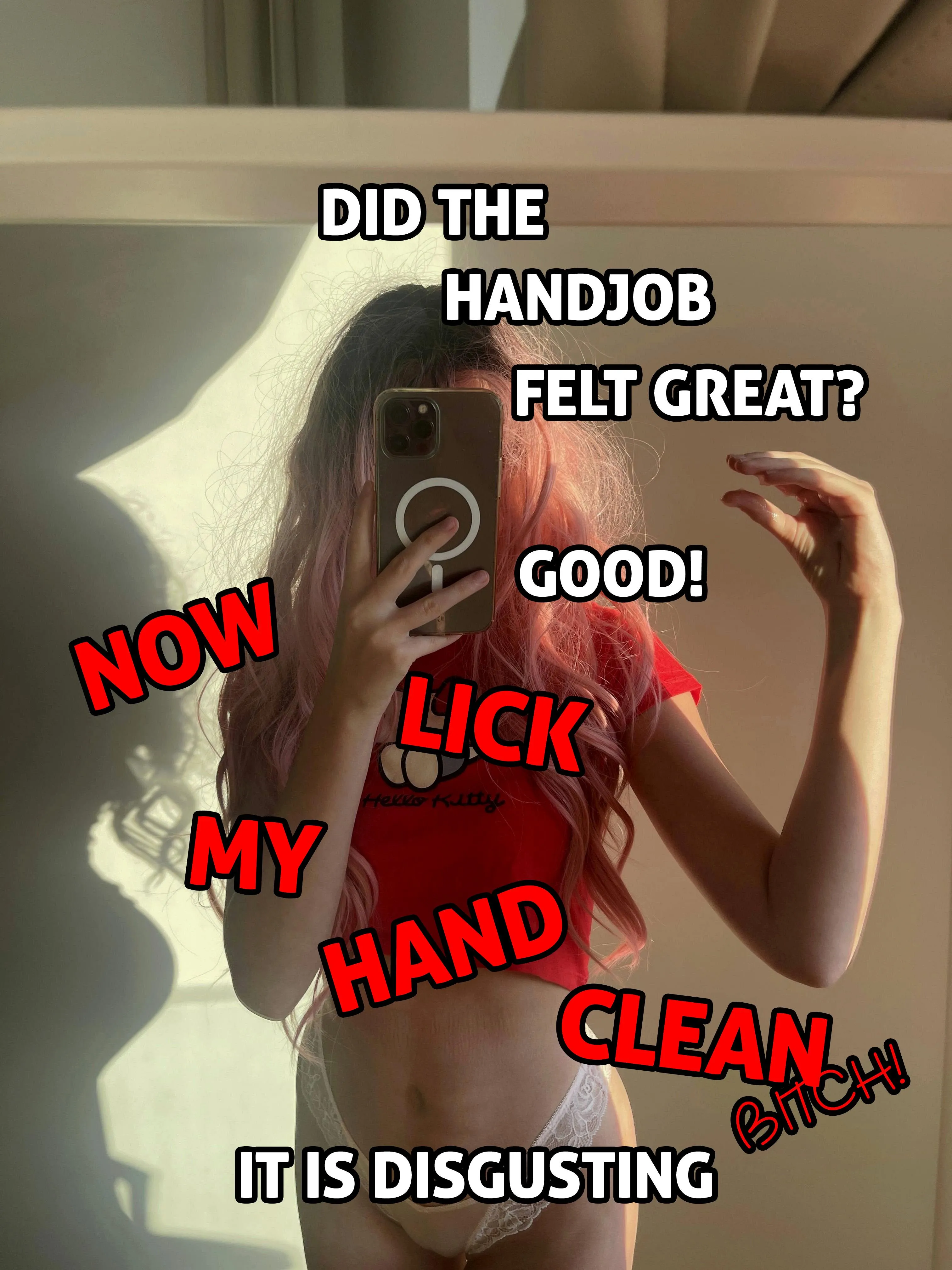 Oh yes? Handjob felt great but now LICK IT!💦🤫