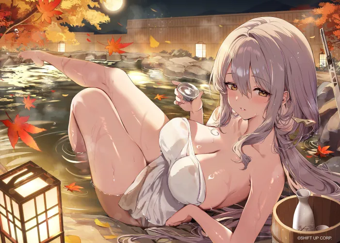 Scarlet relaxing at an onsen