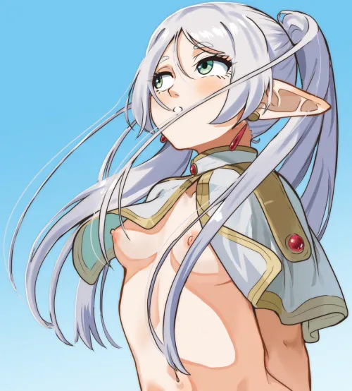 What is Frieren looking at?