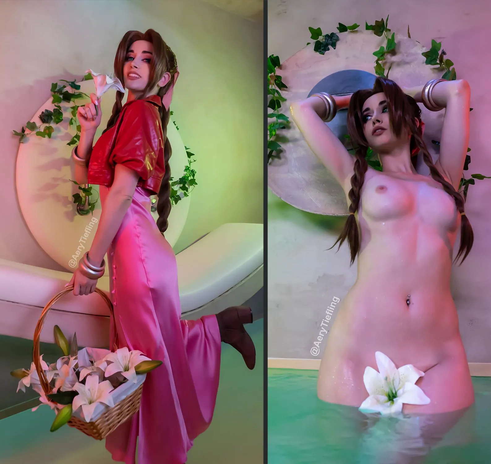 Aerith from Final Fantasy 7 by Aery Tiefling [OC]