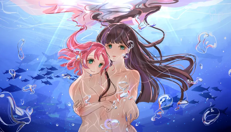 Dia and Ruby under water [Idolmaster] (出水怜香)