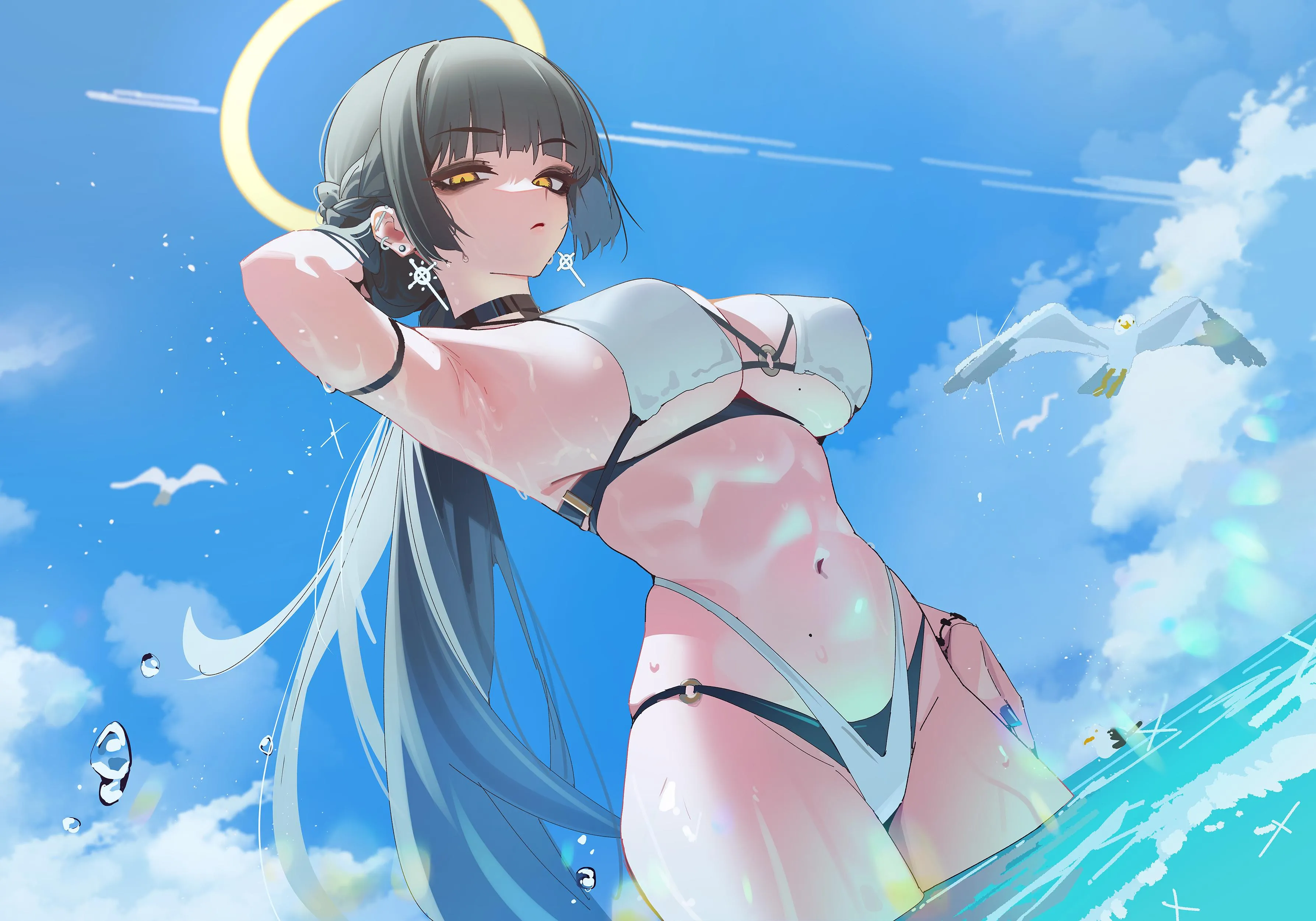 Fallen angel in a bikini
