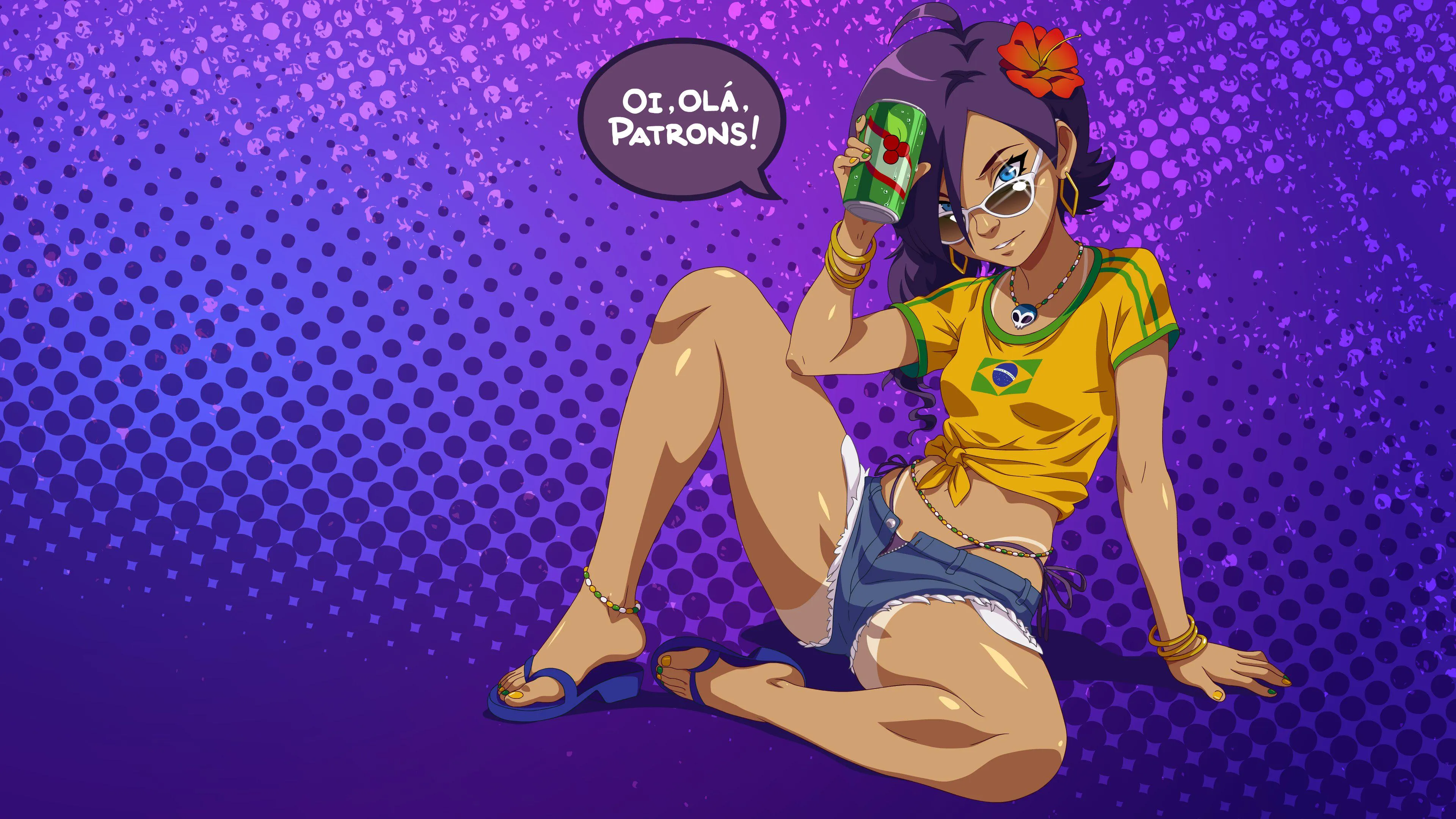 last year's Patreon pic: Zone-Tan as Brazilian Miku! 💚💛💜 (Happy 20k Zonelings baby!)