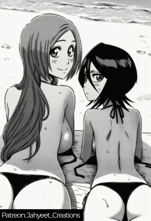 Orihime and Rukia sunbathing (Jahyeet_Creations)