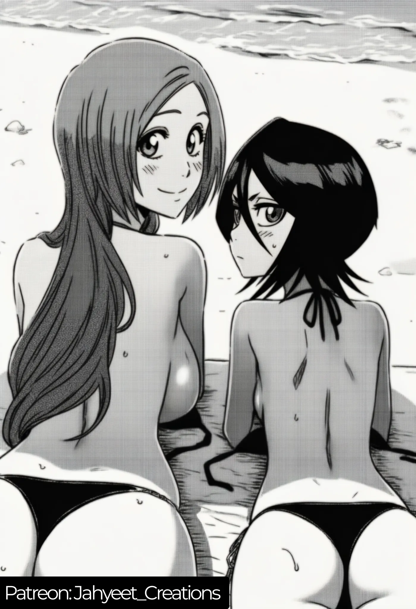Orihime and Rukia sunbathing (Jahyeet_Creations)