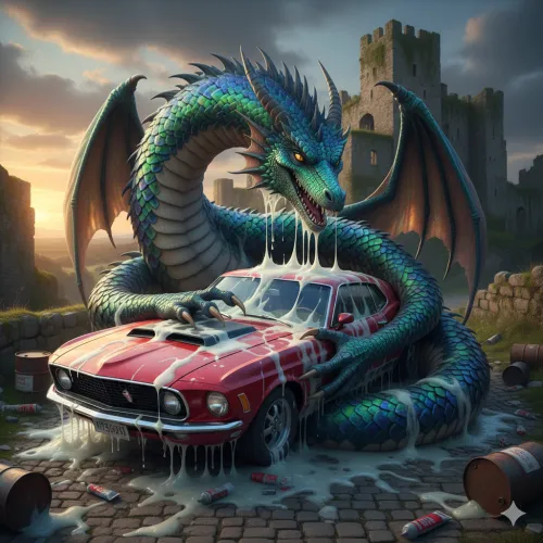 This dragon had a real fun time