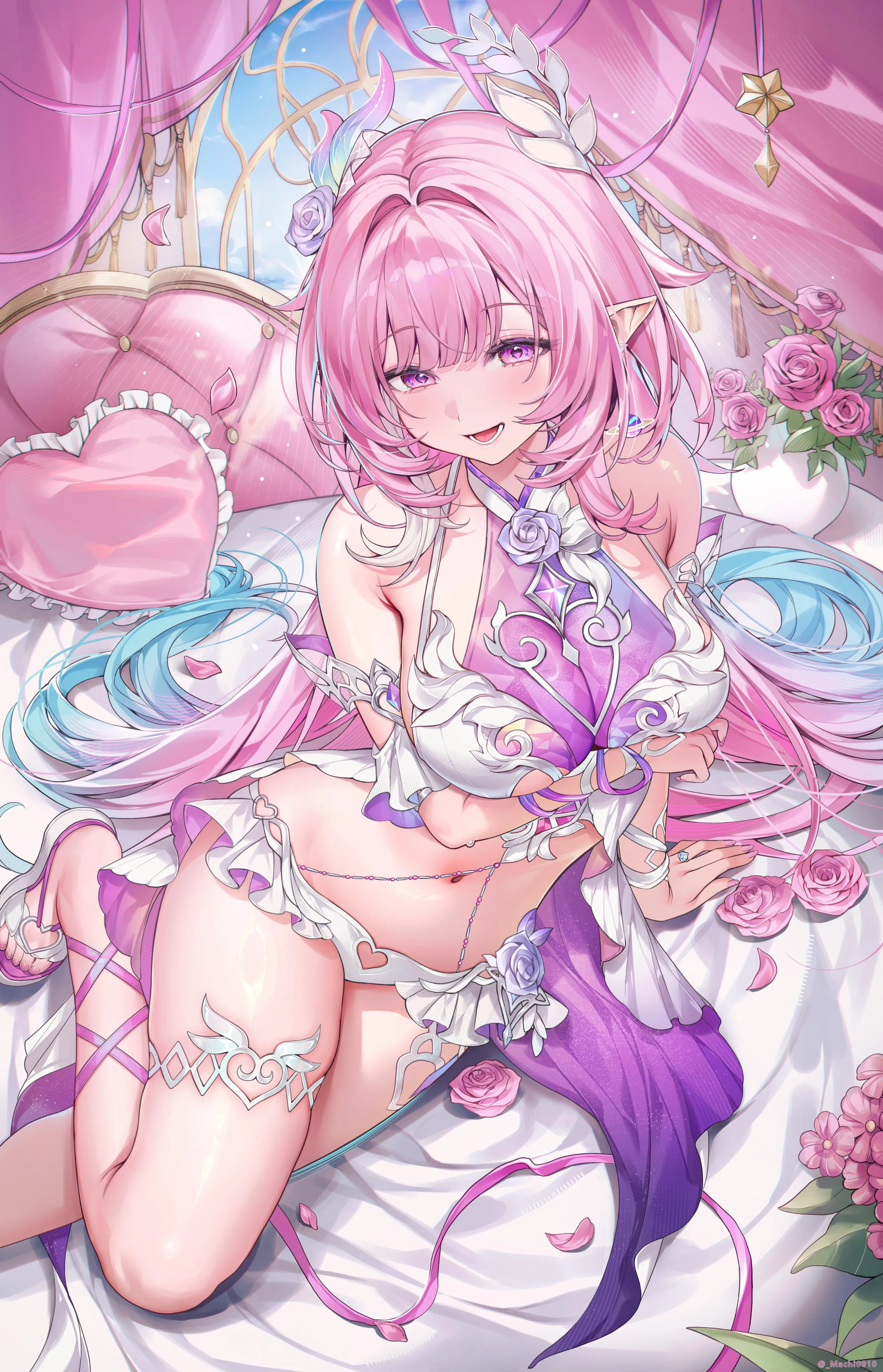 Cyrene in the room with flowers and pillow (MACHI / _Machi0910)