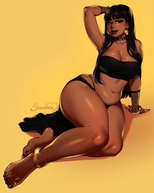 Goth Chel with a golden touch