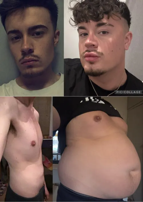 Before and after I discovered I was into gaining 🐷