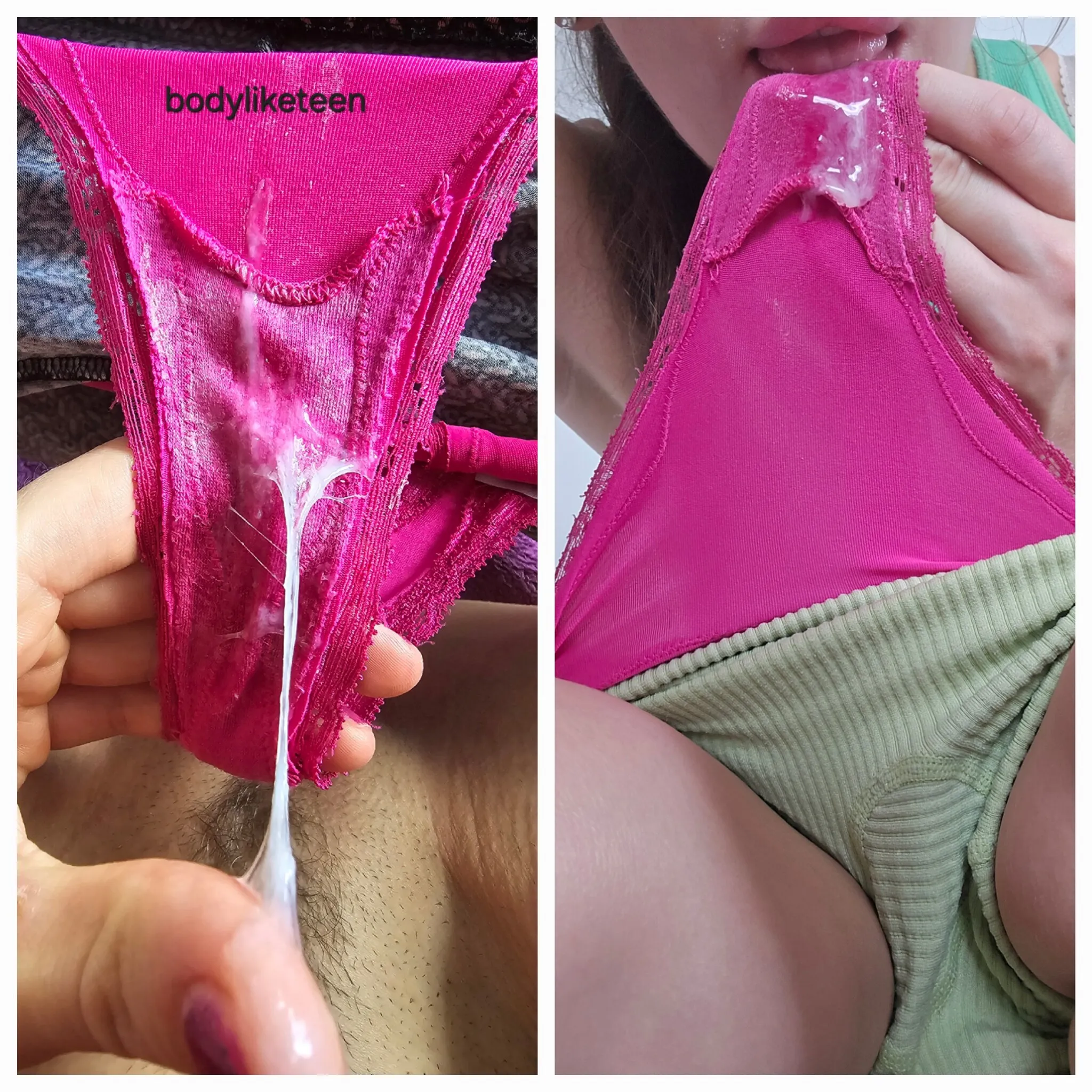 It was the biggest grool in my panties and i licked them clean.. Am I crazy? I love my taste :p