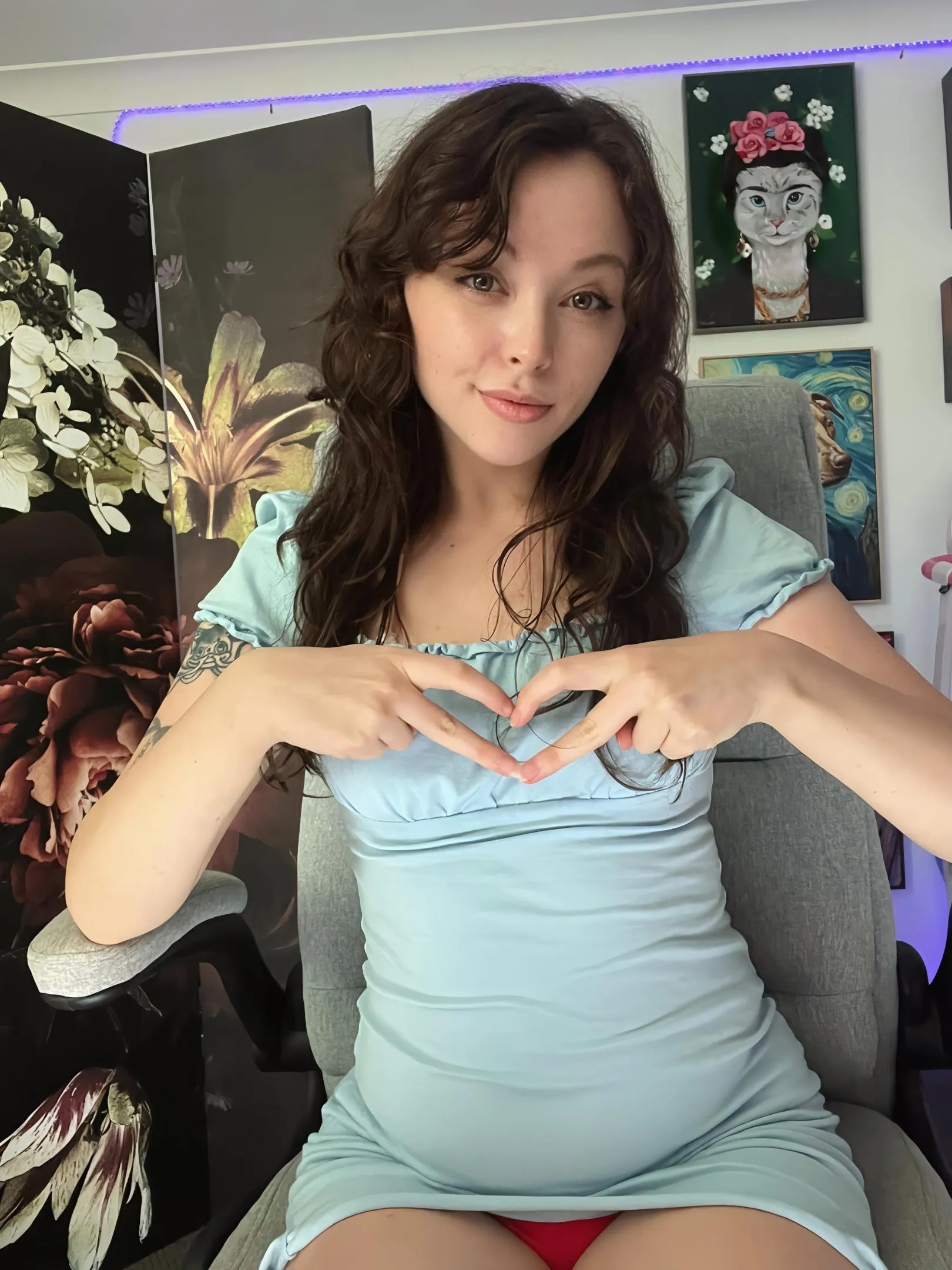 Trying to come across as a good girl but the fun just peeks out