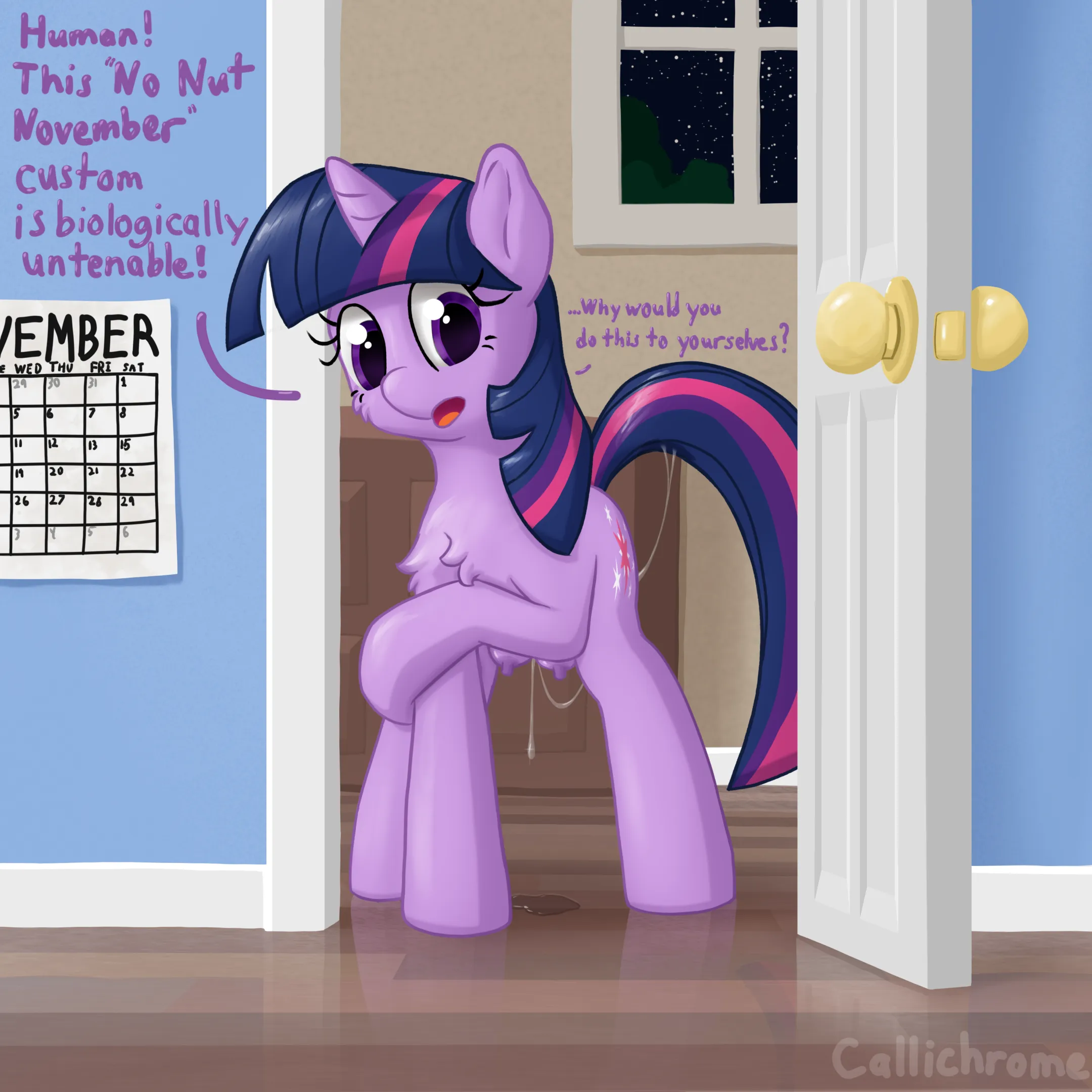 Twilight may be regretting trying No Nut November~ [Callichrome]