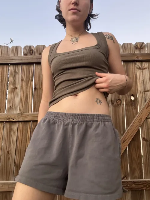 Just a peek of midriff