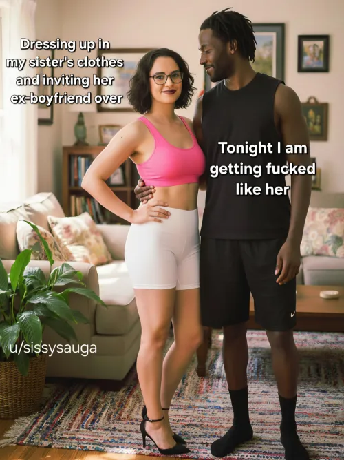 Sissy fantasy: Being home alone and wearing my sister's outfit.