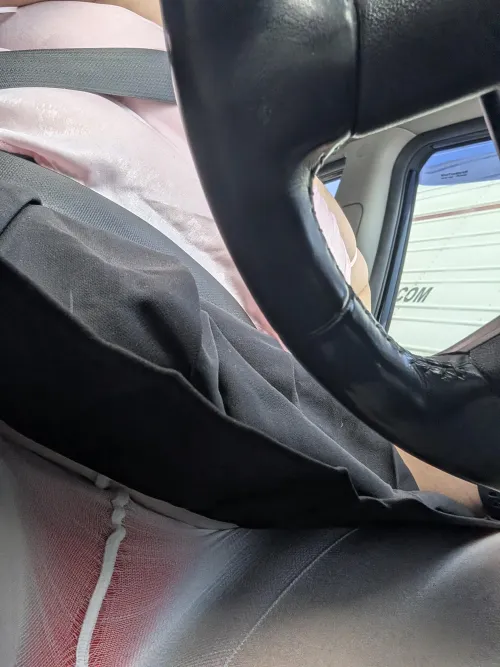 Driving around town while all dressed up