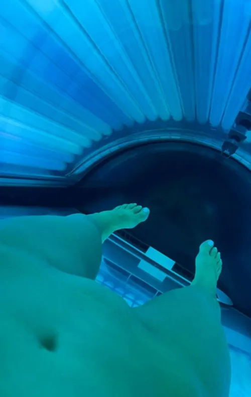 Tanning my tight little cunt for you
