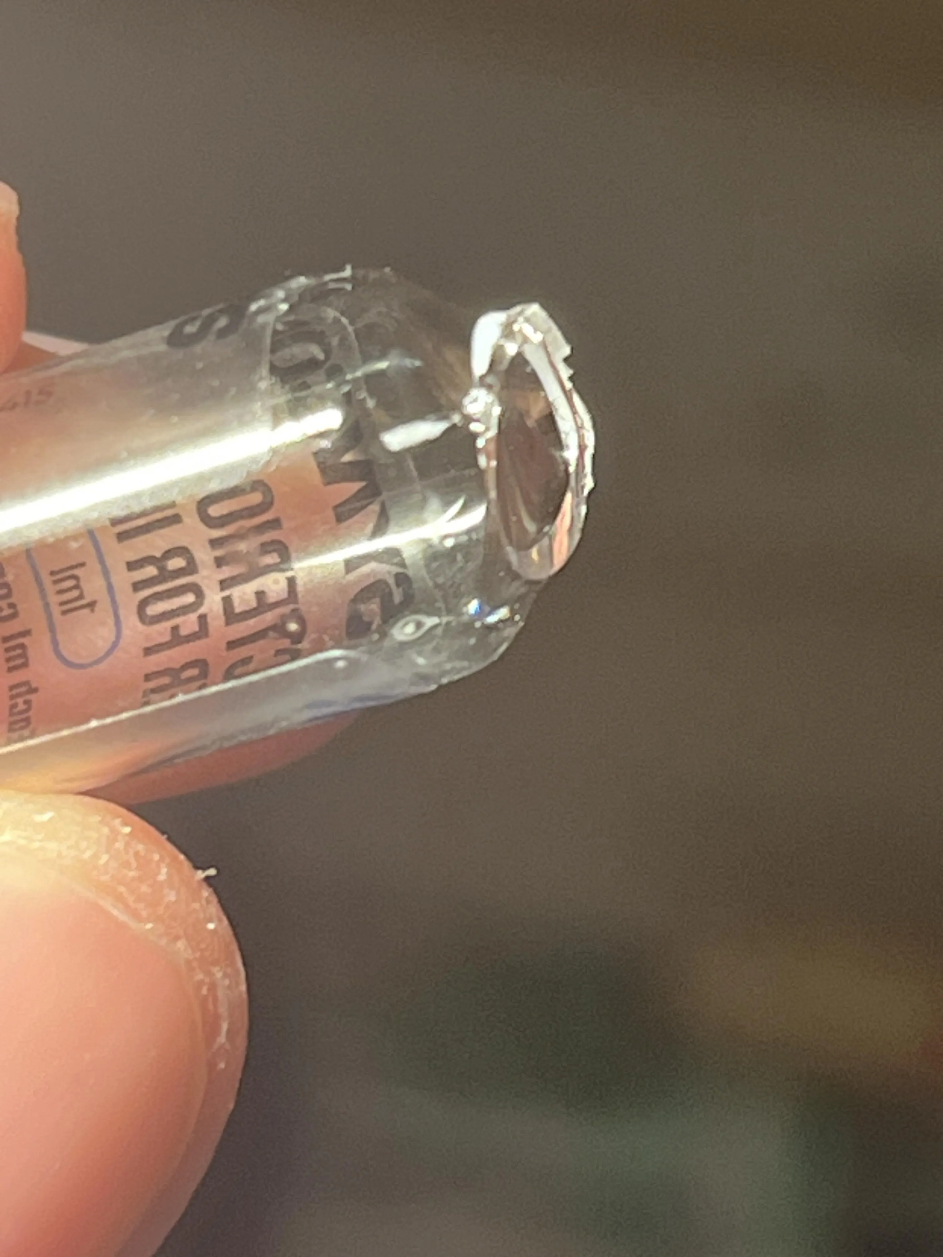 Glass in my Bac water