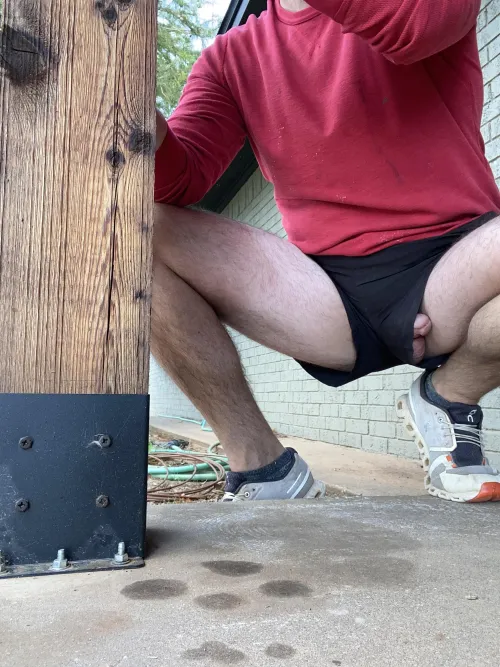 Sealing wood on front porch