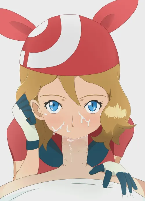 Serena cosplaying and sucking (mauviecakes) [Pokémon XYZ]