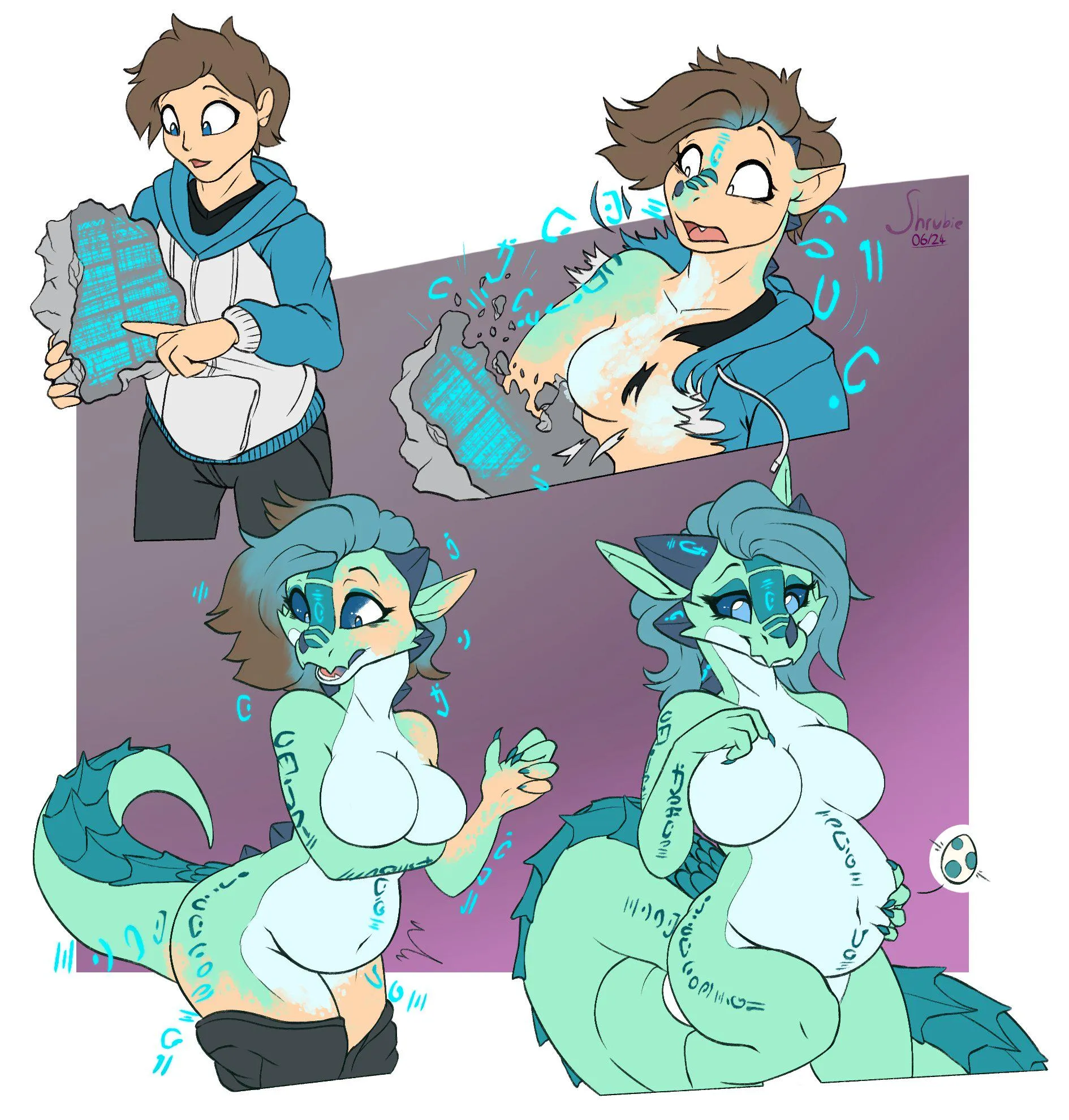 Ancient texts (pregnant, dragon, shrubie fox)