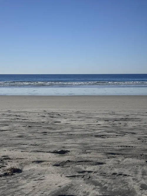 Empty and warm beach day
