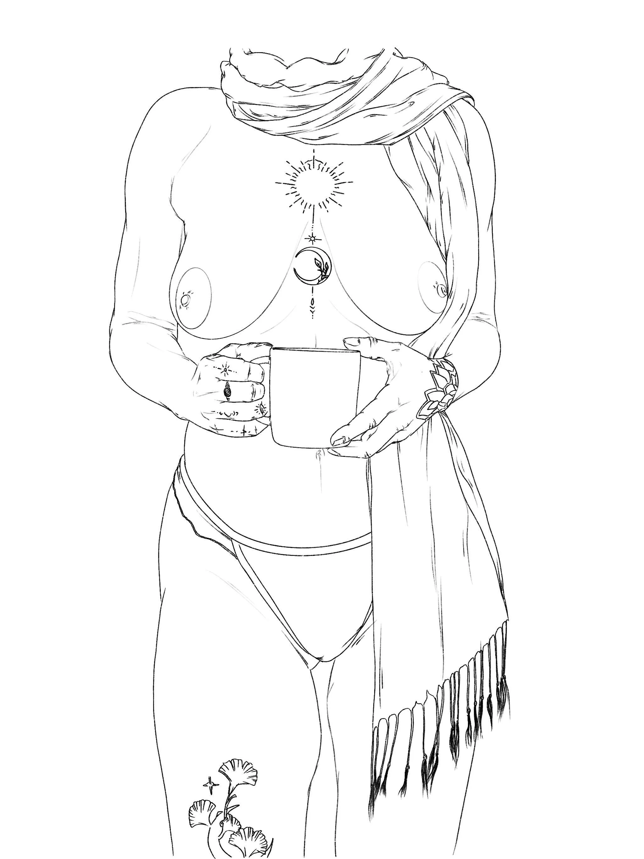 Pashmina queen, drawn by me ✏️