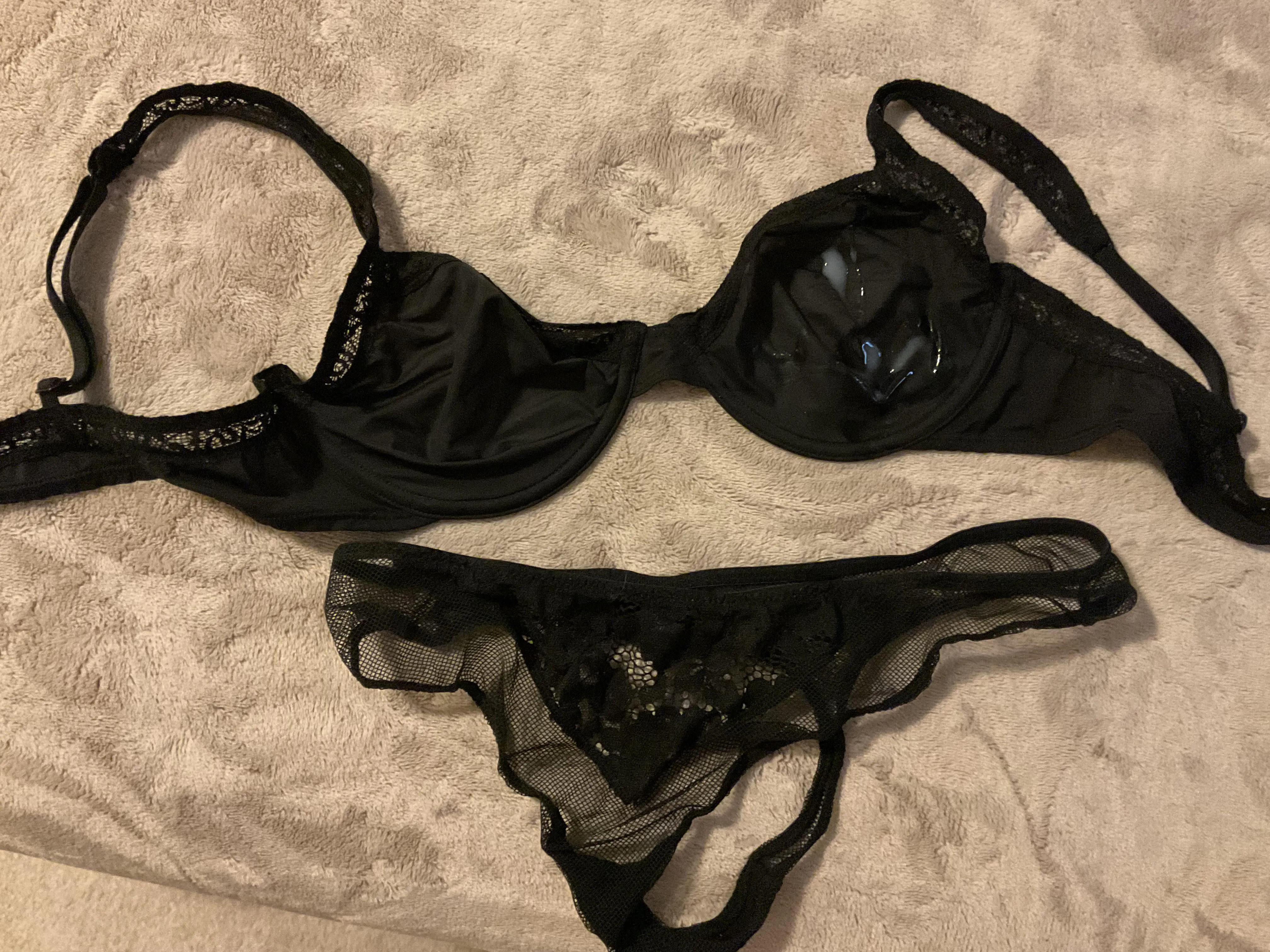 Quick hit on friends tiny sheer 34b bra and XS thong