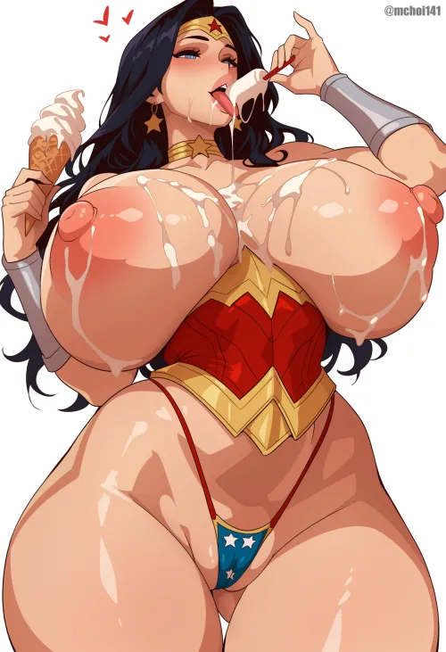 Wonder Woman like to eat ice cream in a bikini (mchoi141)