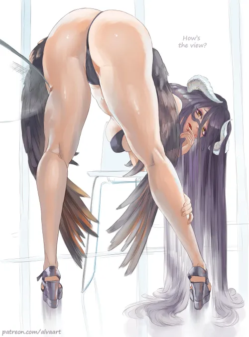 Albedo know how to bend and show her ass (Alva)