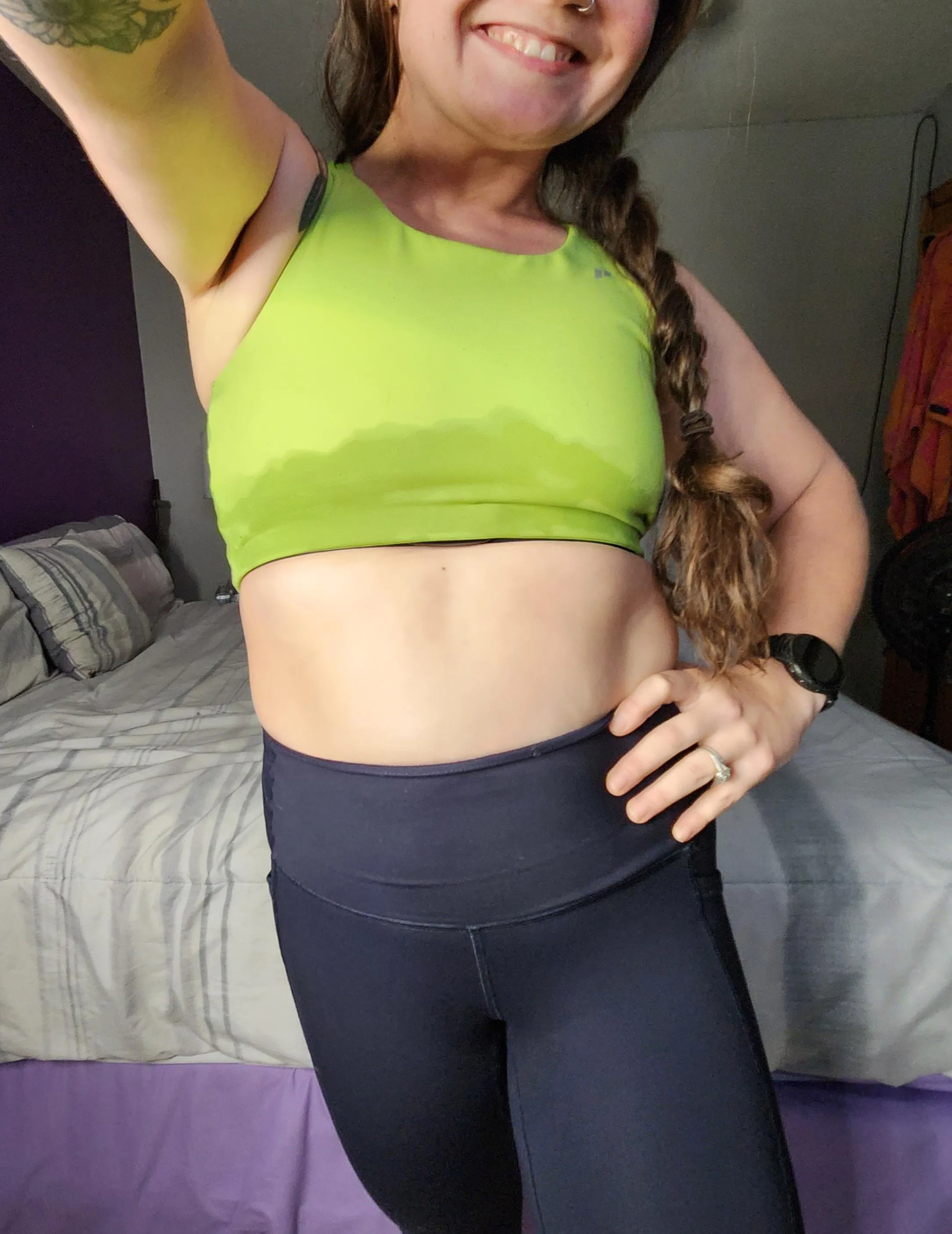 As sweaty as I get in freezing temps on a run, but definitely still sweaty for you