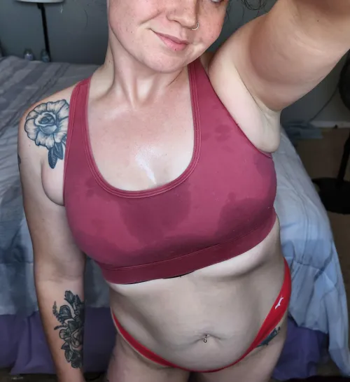 Sweaty, soaked and ready for another round of cardio if you know what I mean