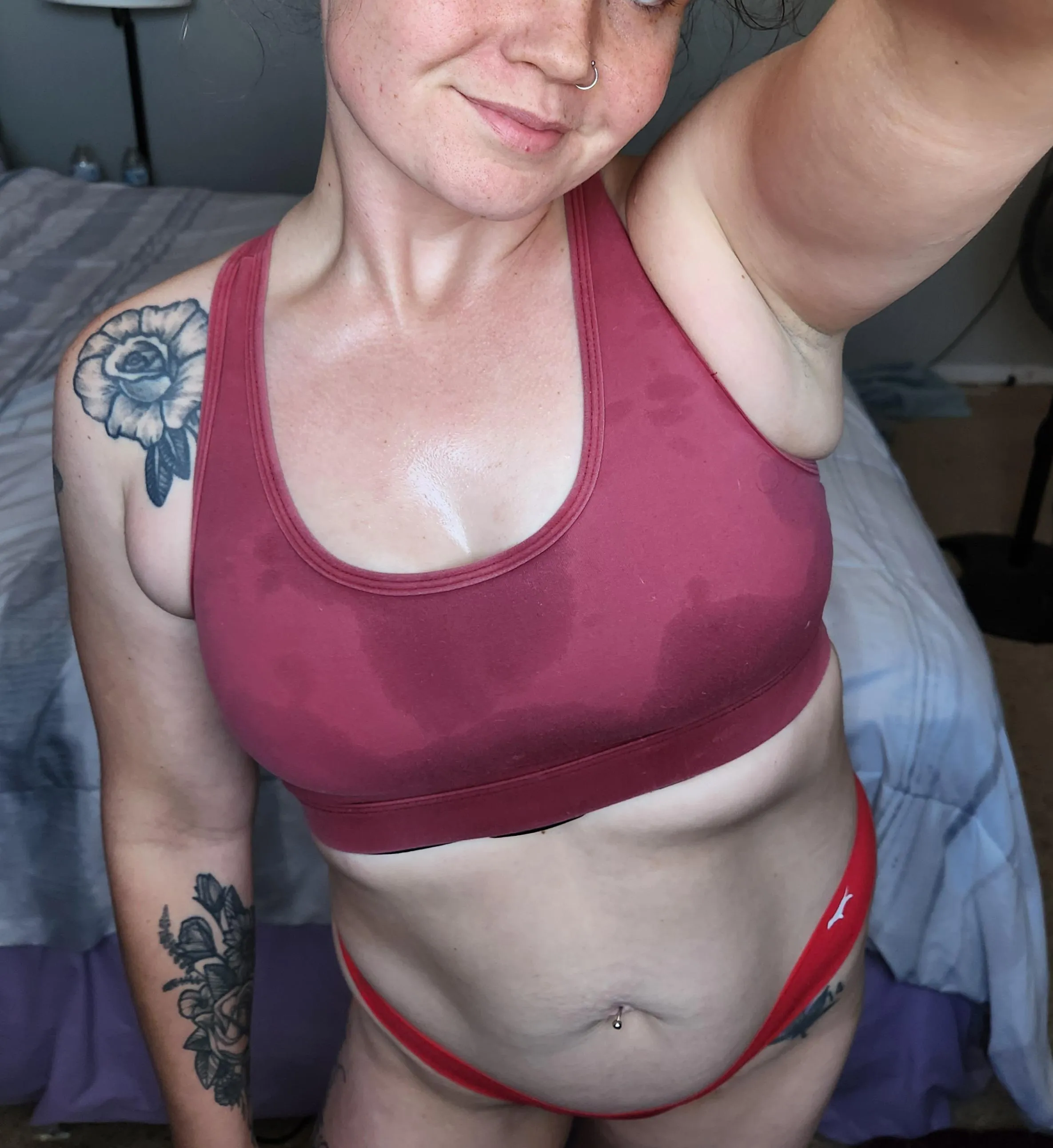 Sweaty, soaked and ready for another round of cardio if you know what I mean