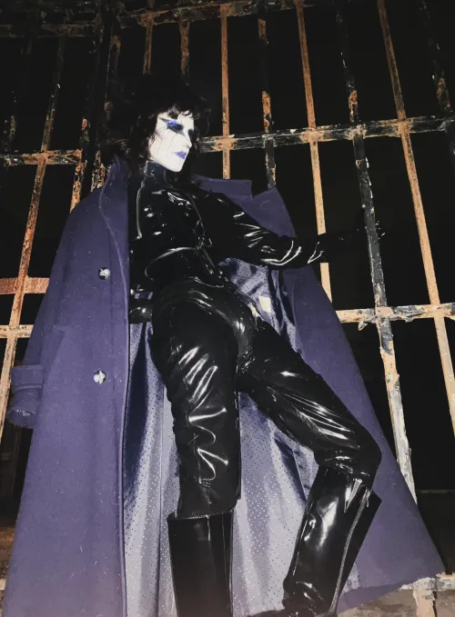 Was hiding this latex suit under my big winter coat