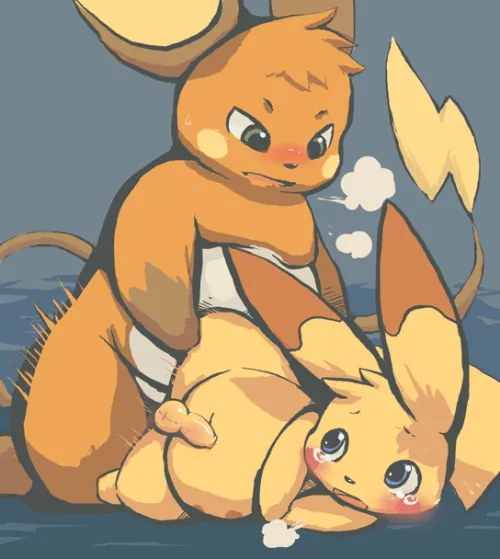 Raichu showing pikachu whos more powerful~ 🥵😮‍💨 [M/M] (Mek)