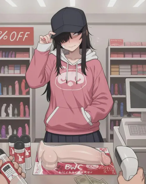 Trying to hide herself