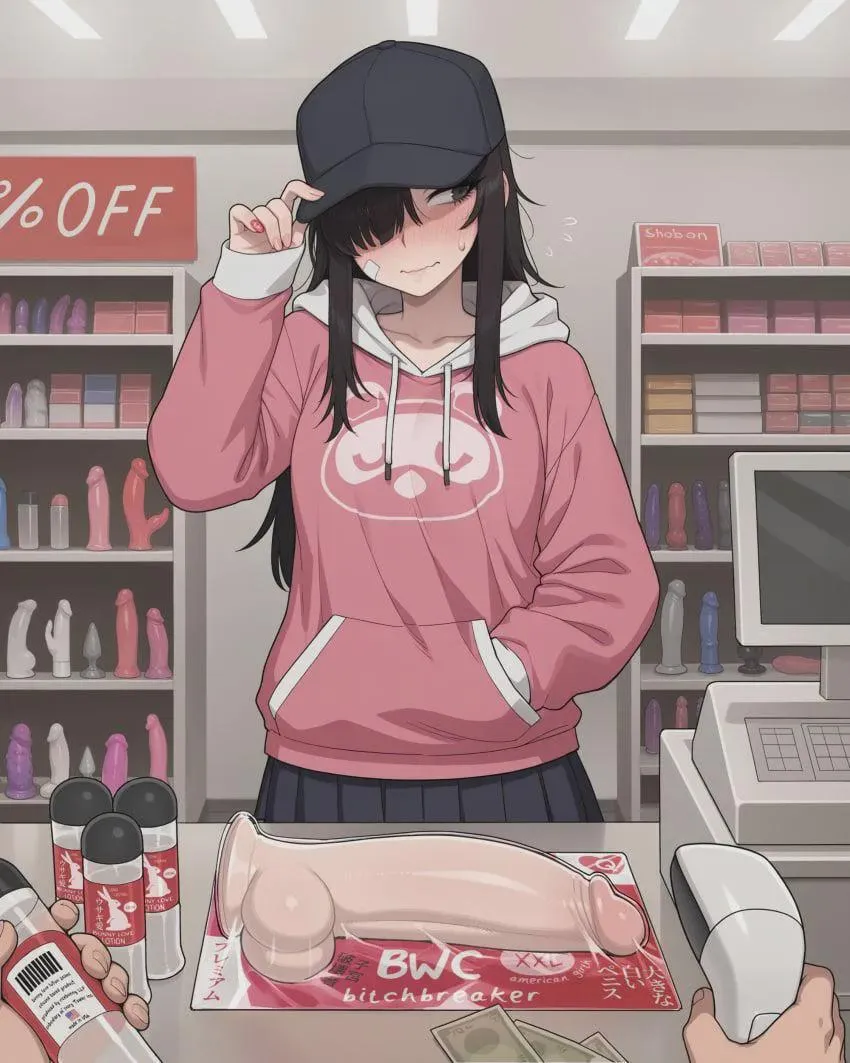 Trying to hide herself