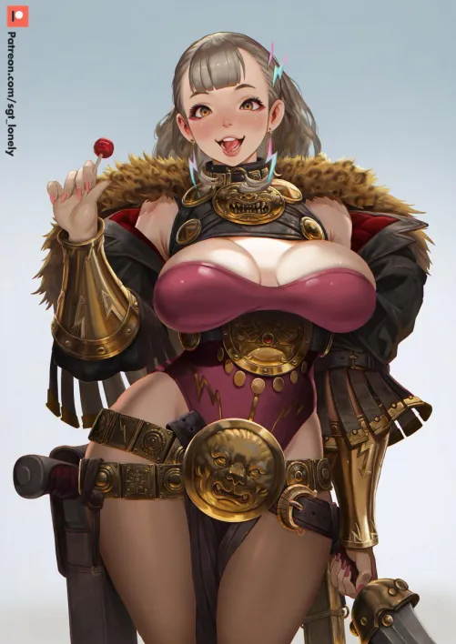 Thicc Thunder warrior gyaru girl by SGT_Lonely