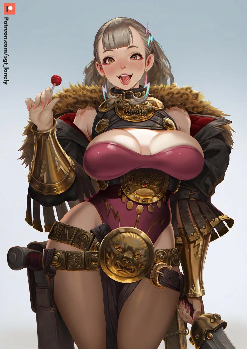 Thicc Thunder warrior gyaru girl by SGT_Lonely