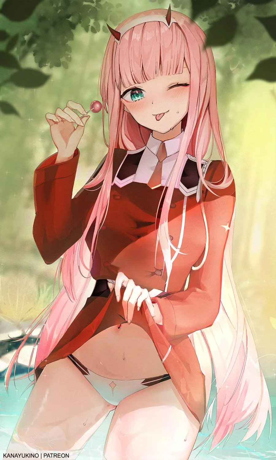 Zero Two flashing her panty