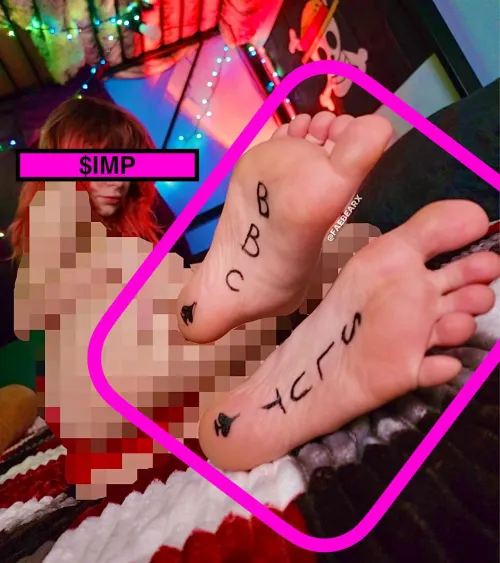 Faebear puts all her important messages for pathetic whitebois on the bottom of her feet, that way she knows for certain that they’ll be seen.