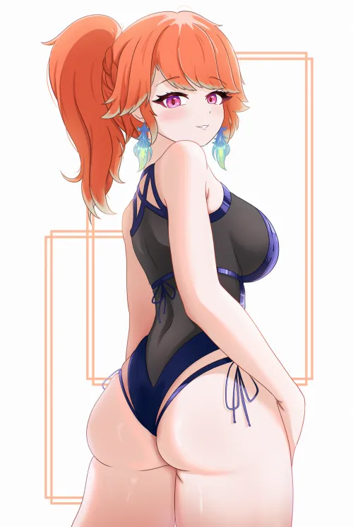 Kiara showing off her Perfume swimsuit (Orbsu) [Hololive]