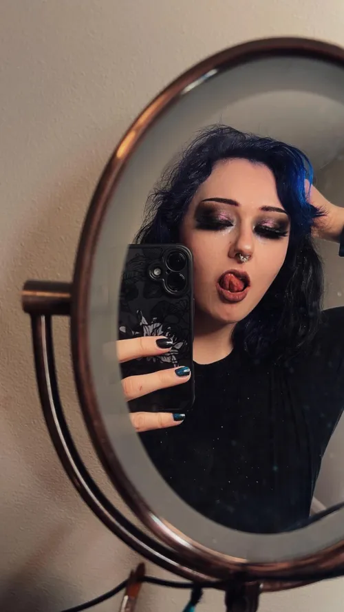 Purple hair and eyes