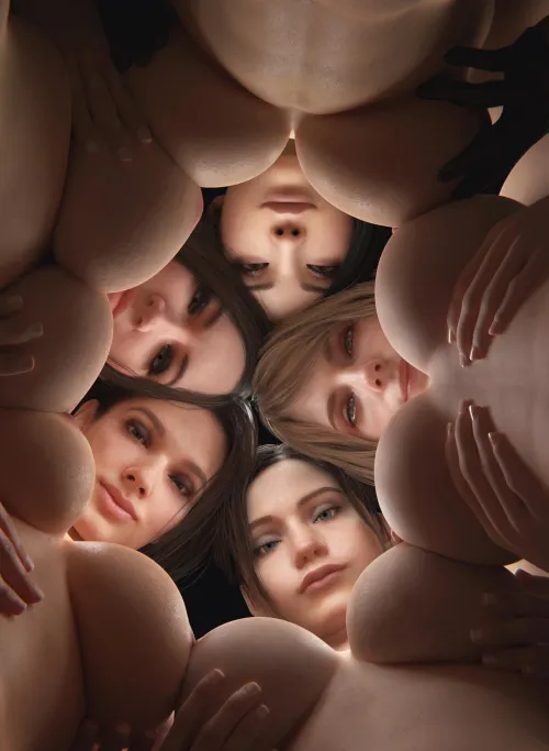 RE Girls Fun: Ada, Claire, Ashely, Jill and Mia showing you their tits (DbGret)