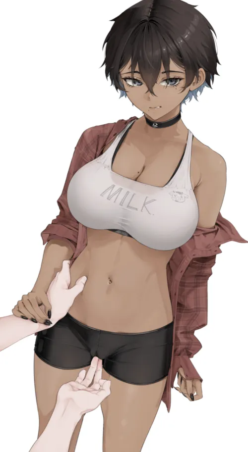 Touching her gently~