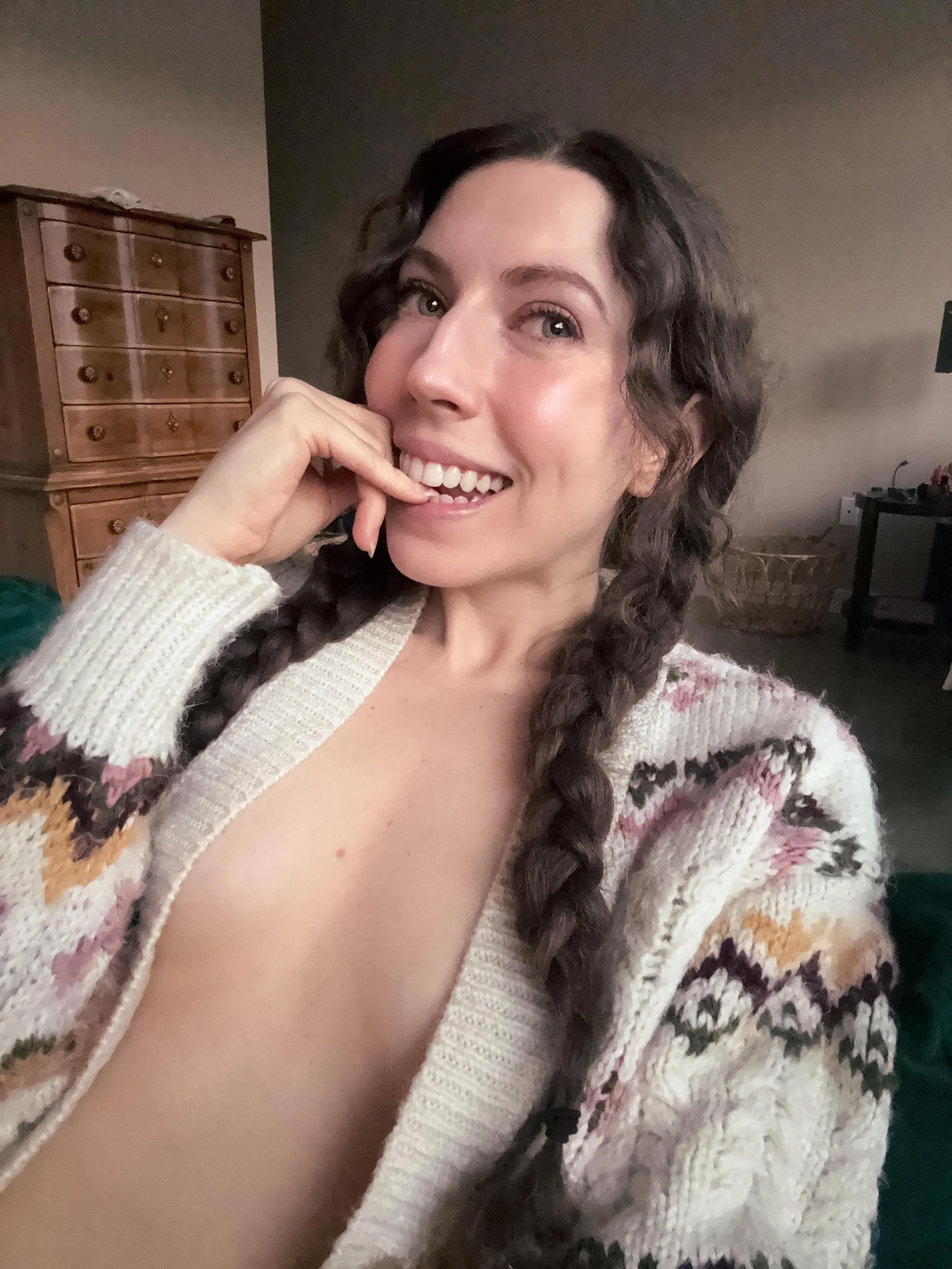 Double braids and a cute sweater 🥰💕